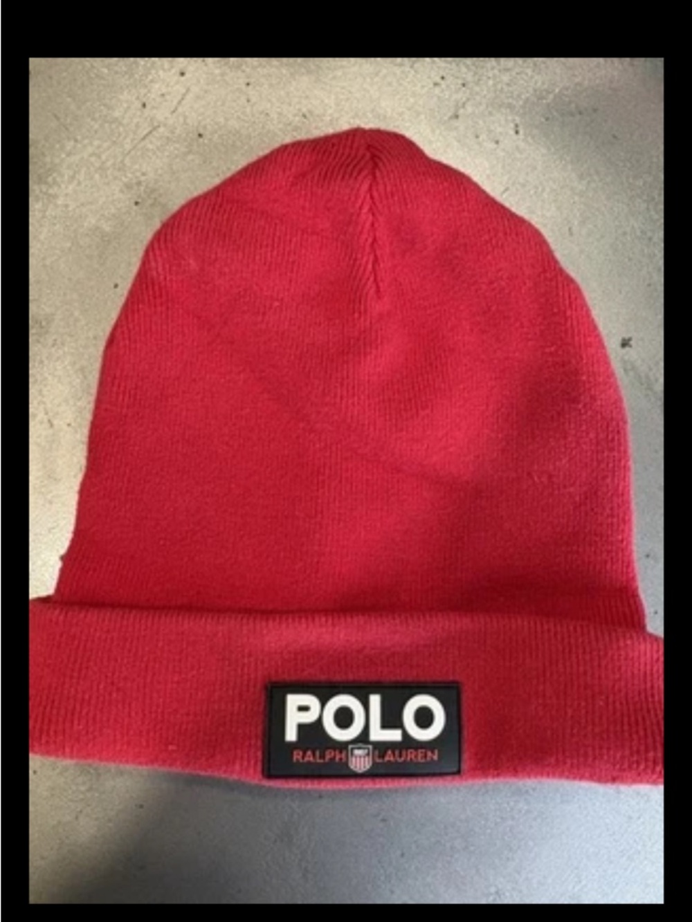 Polo Sport Rib-Knit Beanie Polo Ralph Lauren Red And black Hat Winter